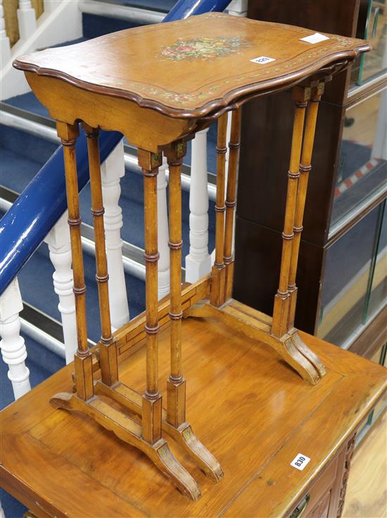 A nest of two painted satinwood tea tables W.45cm